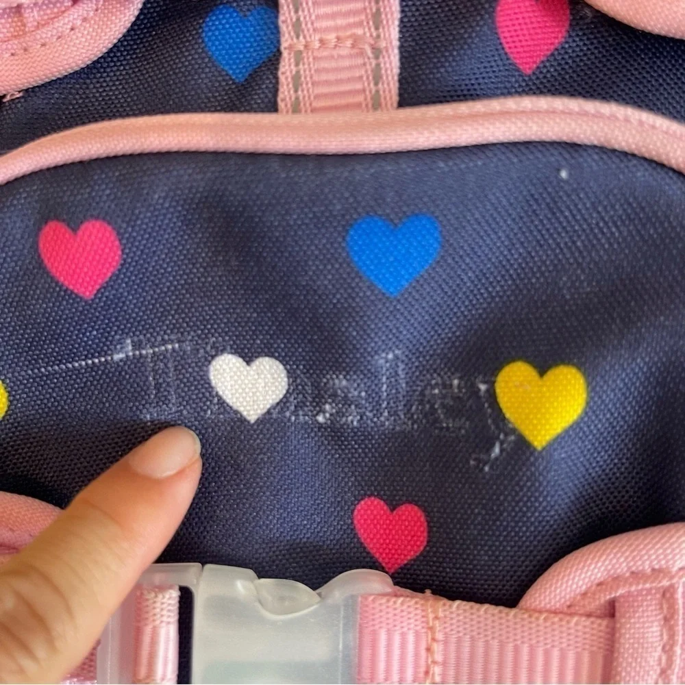 MACKENZIE Navy Pink Multi Heart Mini Backpack
